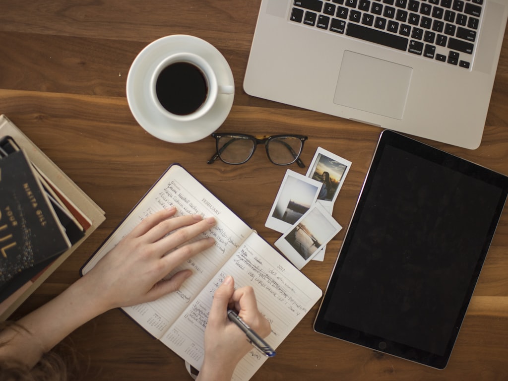Local business owner reviewing website copy